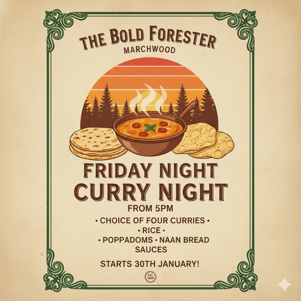 Friday Night Curry Night at The Bold Forester, Marchwood